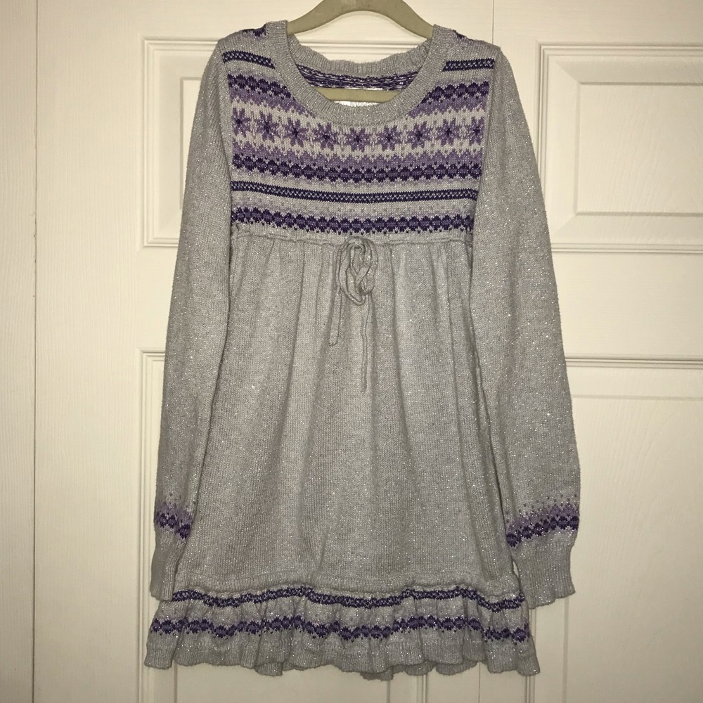 Silver sparkle sweater dress